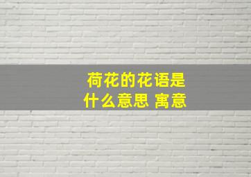 荷花的花语是什么意思 寓意